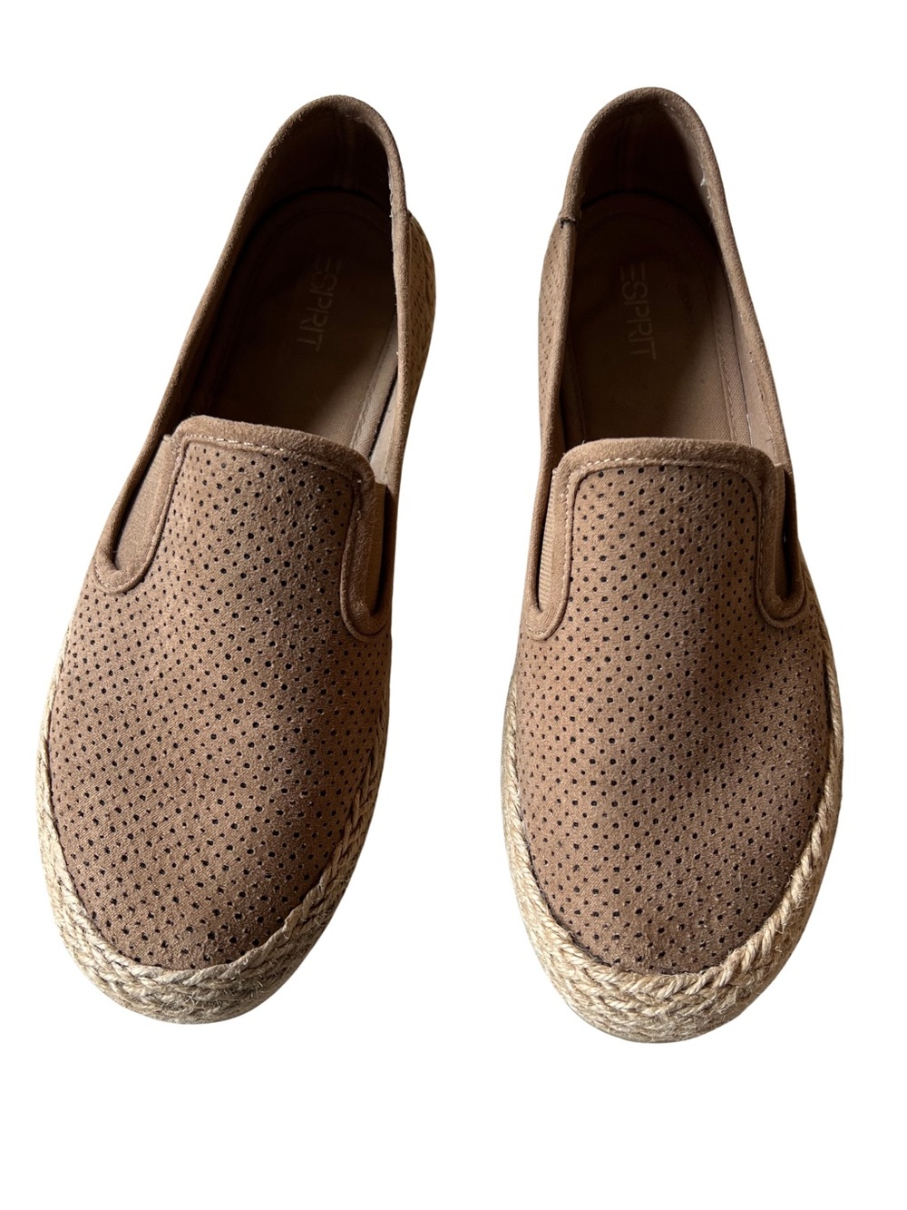 Esprit 8M Women's Tan Canvas Slip-On Espadrille